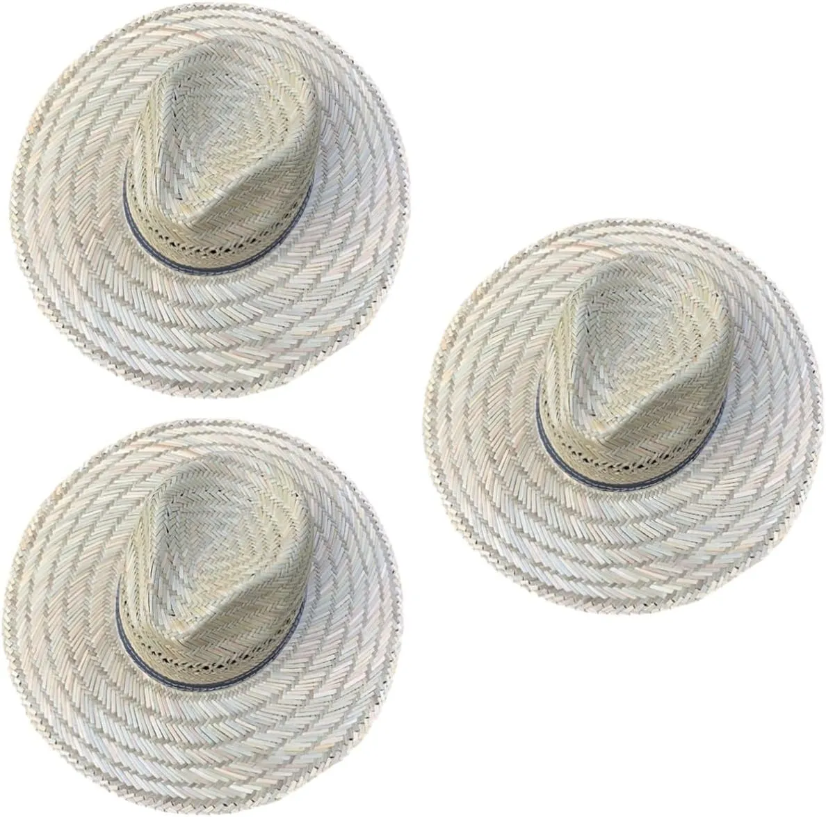 3pcs Unisex Wide Brim Straw Sun Hat Summer Outdoor Activities and Beach Trips