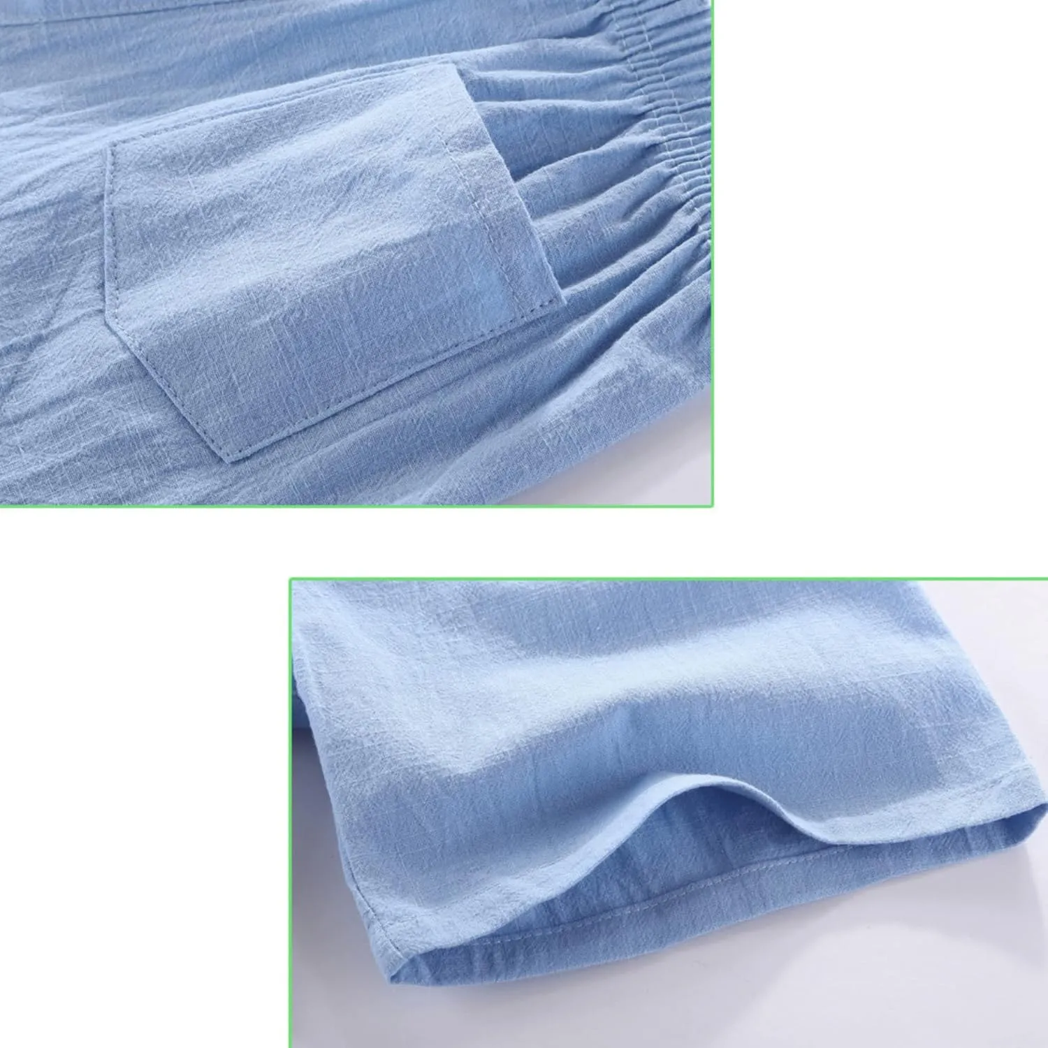 AMEBELLE Baby Toddlers Boys Girls 3 Pack Light Bermuda Cotton Linen Shorts Pants