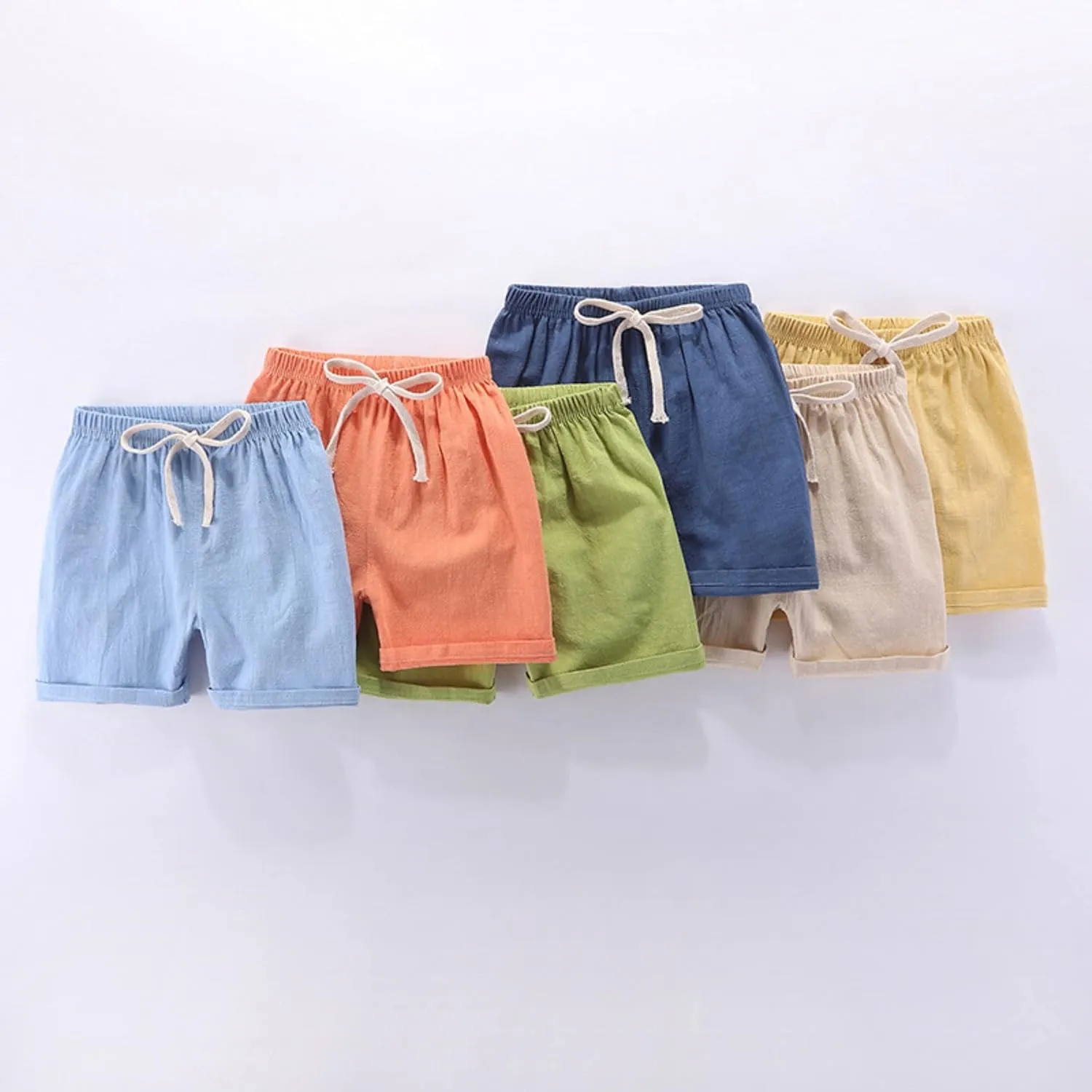AMEBELLE Baby Toddlers Boys Girls 3 Pack Light Bermuda Cotton Linen Shorts Pants