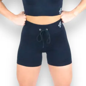 Black Ribbed Shorts