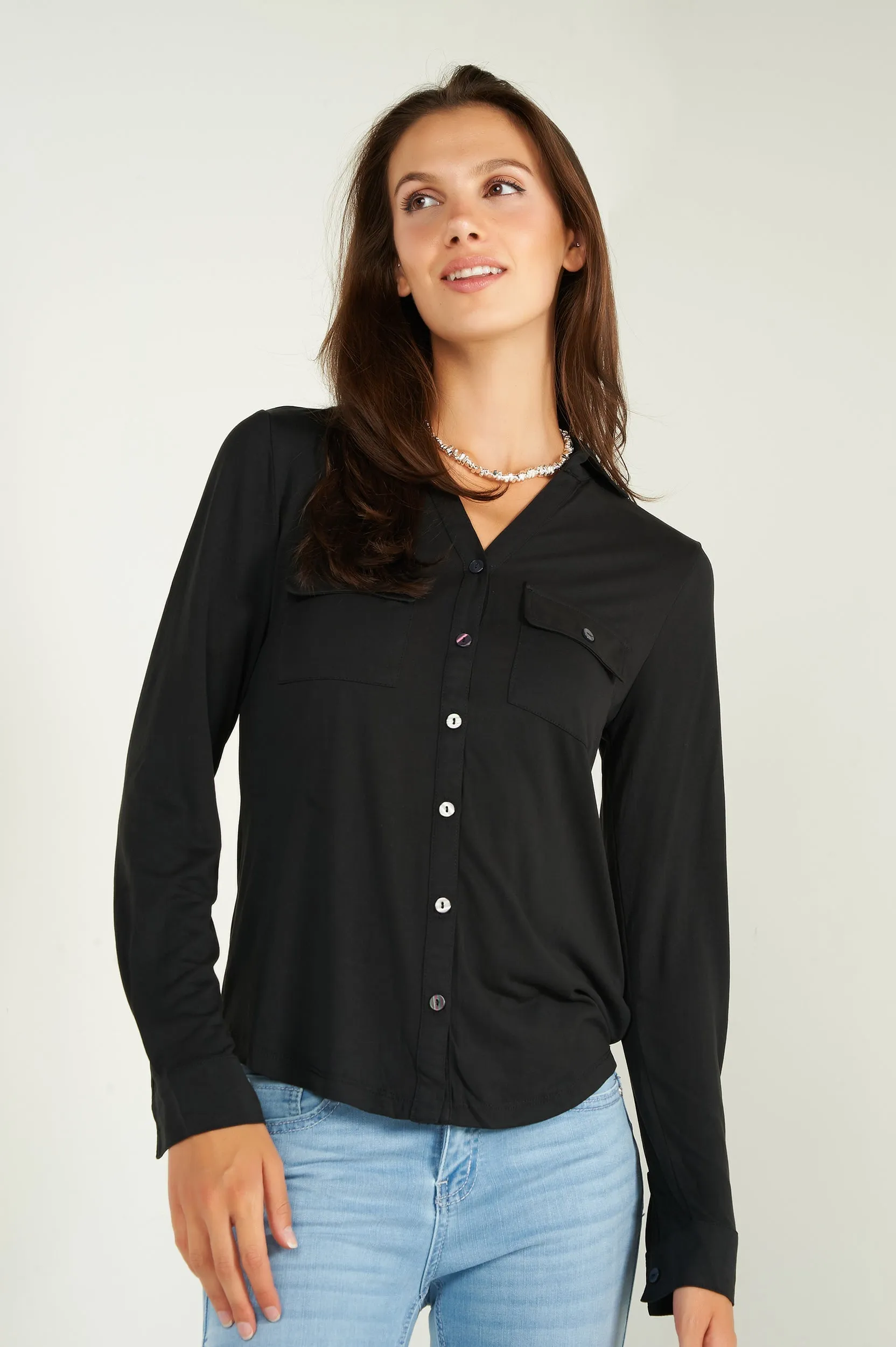 Blouse à manches longues - LOUANNE-W2 - (E-A15) - VENTE FINALE