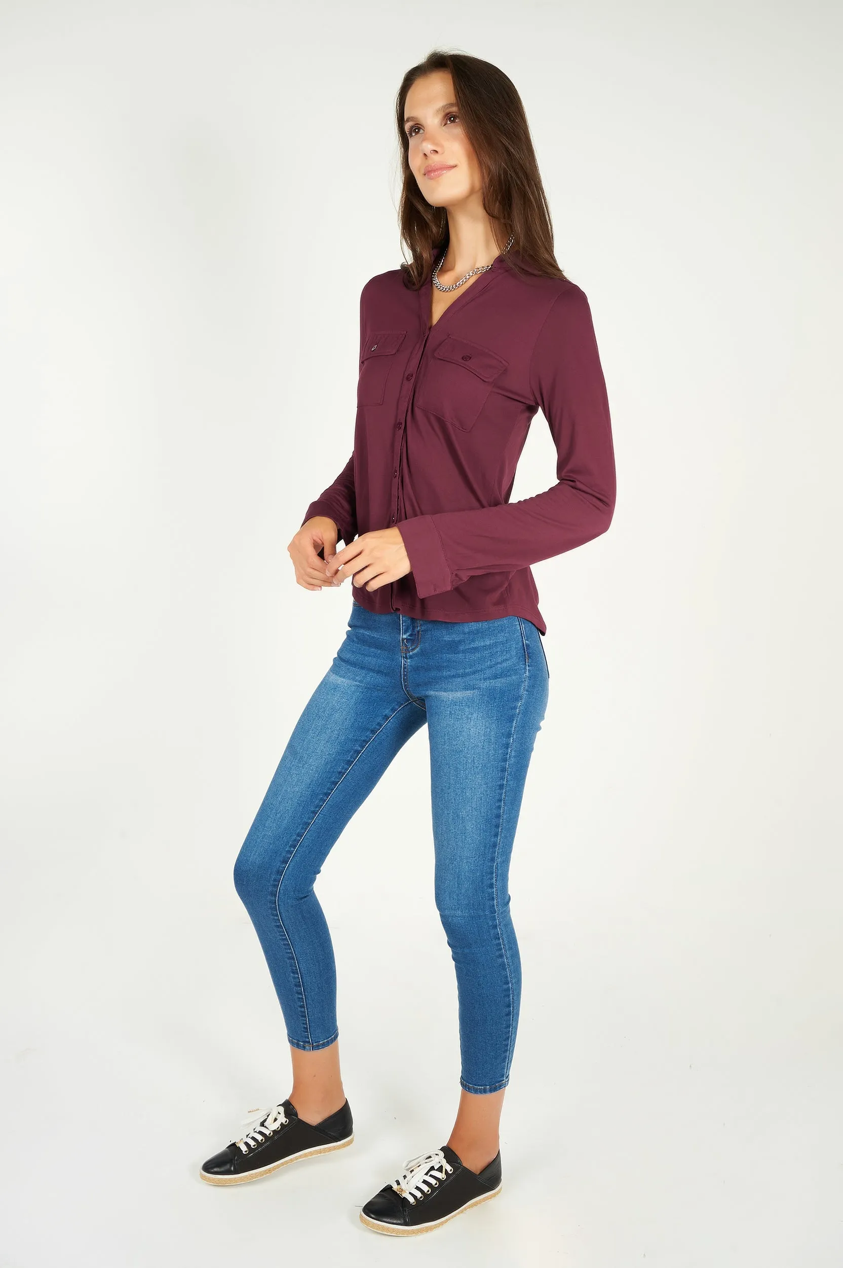Blouse à manches longues - LOUANNE-W2 - (E-A15) - VENTE FINALE
