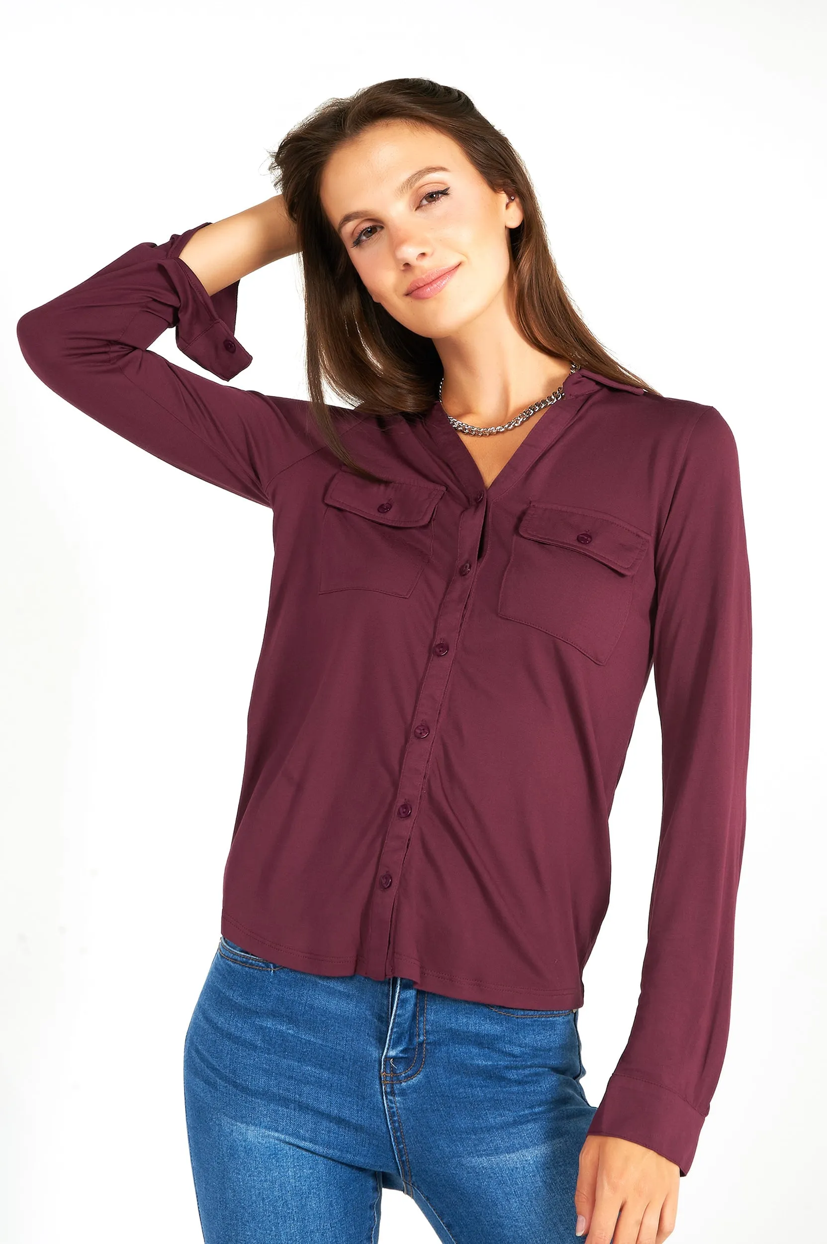 Blouse à manches longues - LOUANNE-W2 - (E-A15) - VENTE FINALE