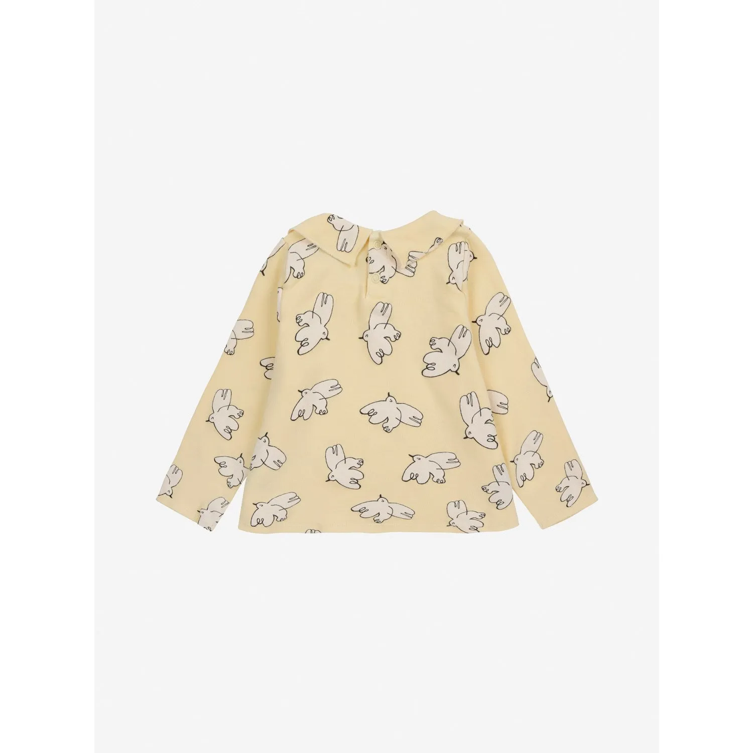 Bobo Choses Light Yellow Freedom Bird All Over Collar Shirt