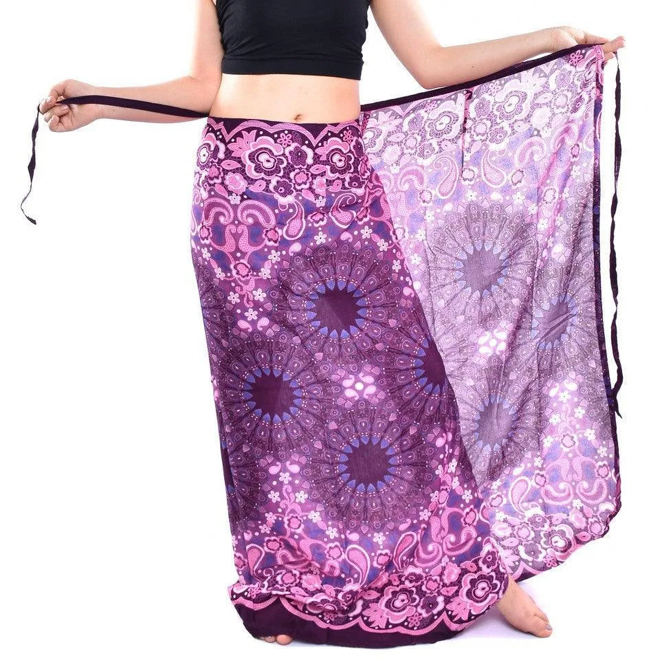 Bohotusk Purple Ink Splash Sarong Super Soft 150cm x 110cm