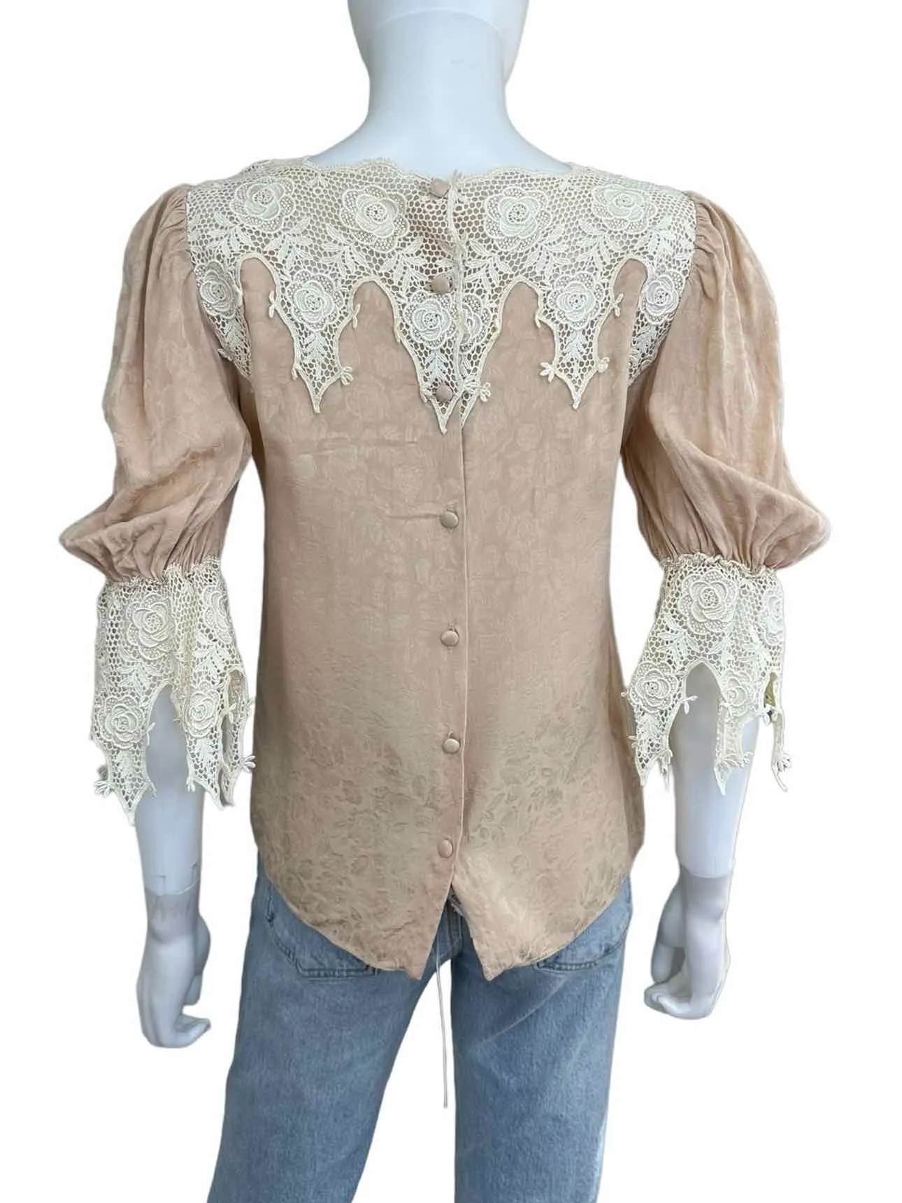 capriccio by digna Vintage Crochet Trim Blouse Size 4