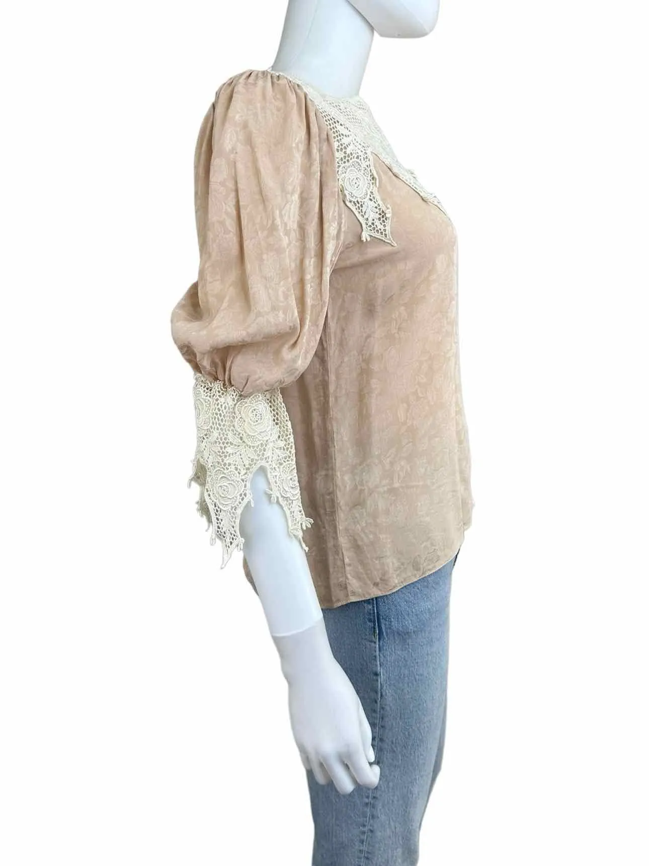 capriccio by digna Vintage Crochet Trim Blouse Size 4