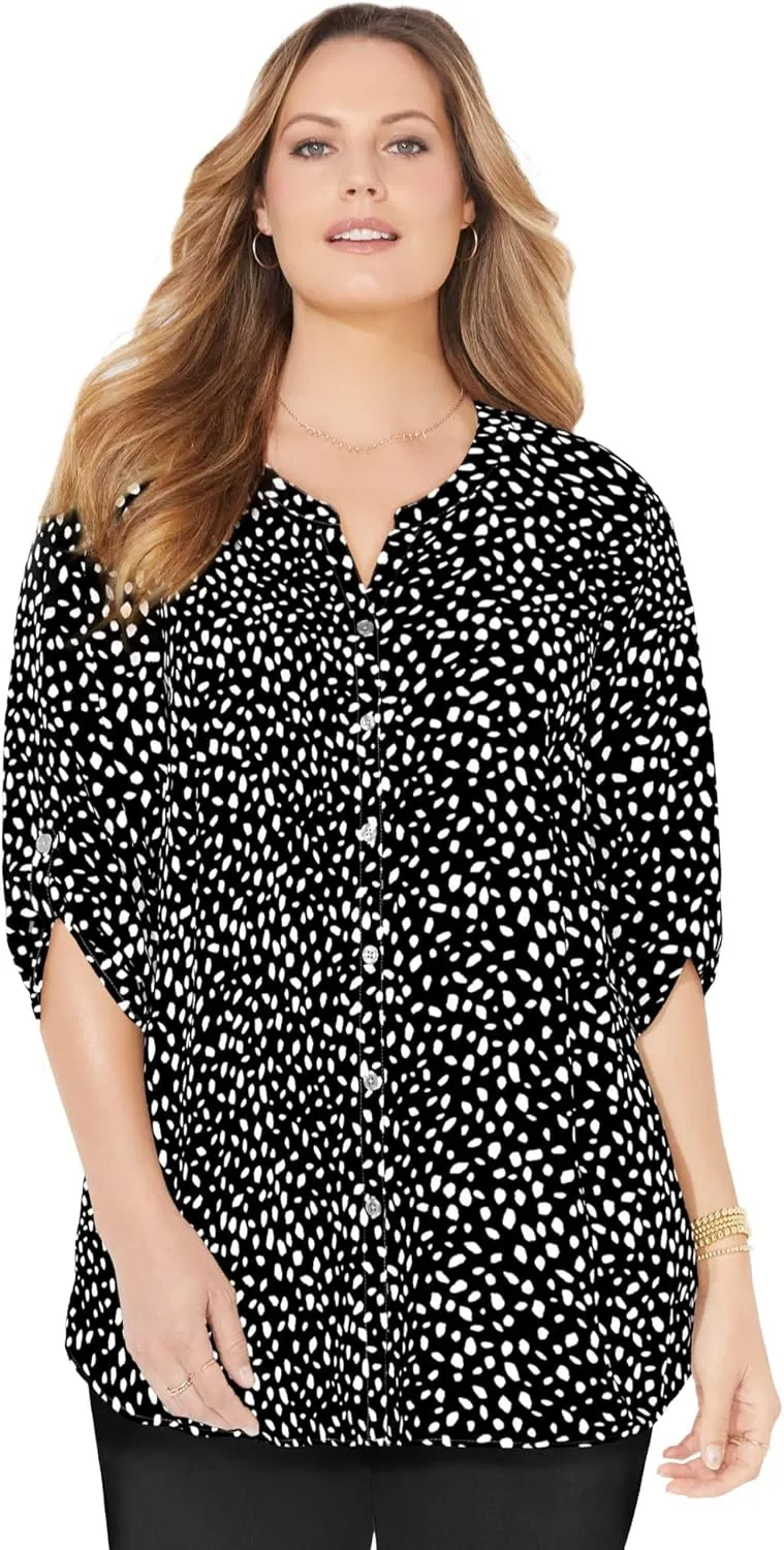 Catherines Women's Plus Size Breezeway Georgette Blouse