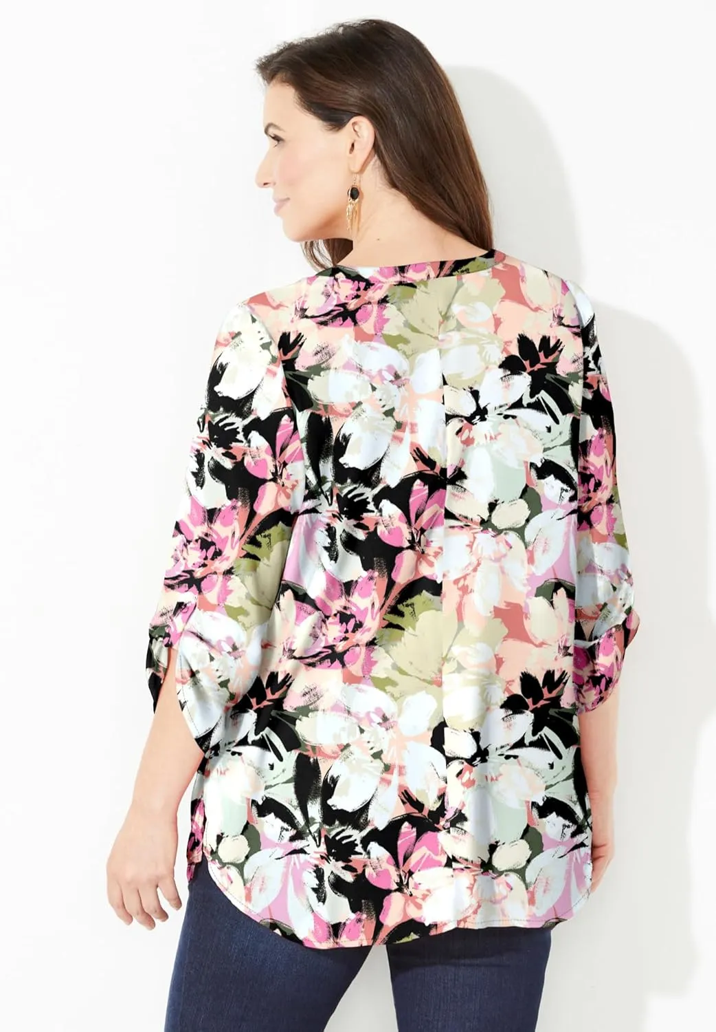 Catherines Women's Plus Size Breezeway Georgette Blouse