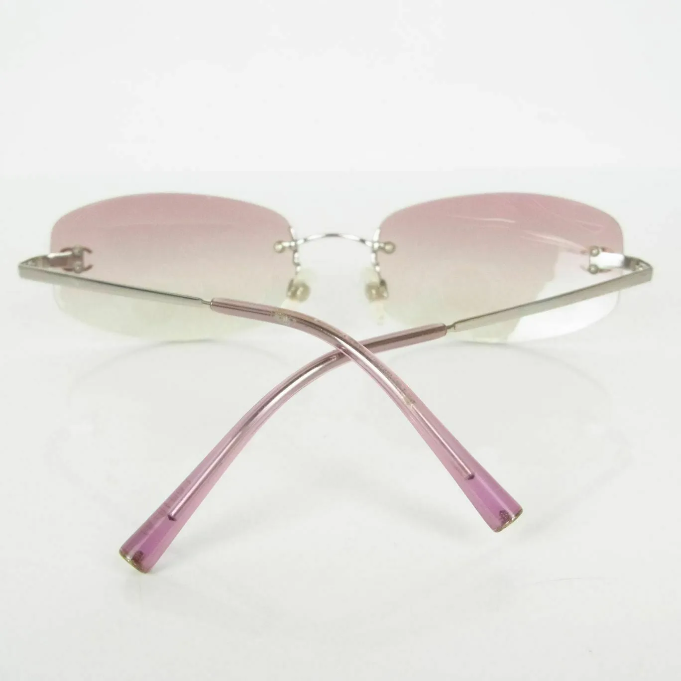 Chanel Rimless Gradient Pink CC Detail Sunglasses