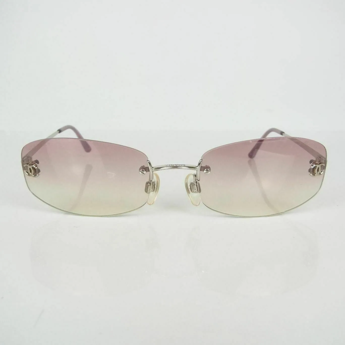 Chanel Rimless Gradient Pink CC Detail Sunglasses