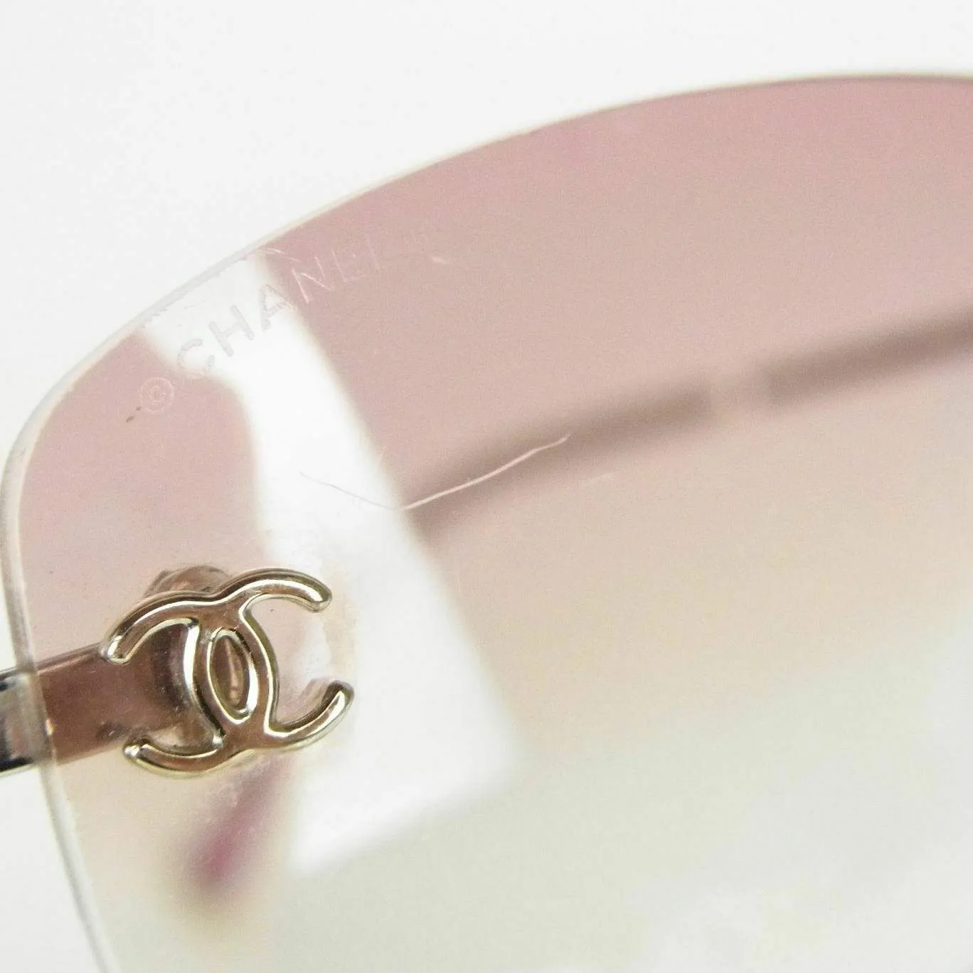 Chanel Rimless Gradient Pink CC Detail Sunglasses