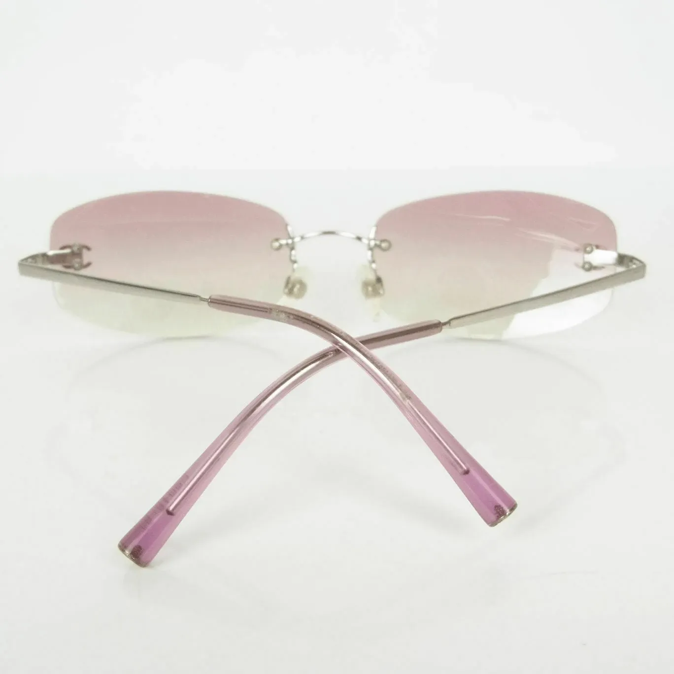 Chanel Rimless Gradient Pink CC Detail Sunglasses