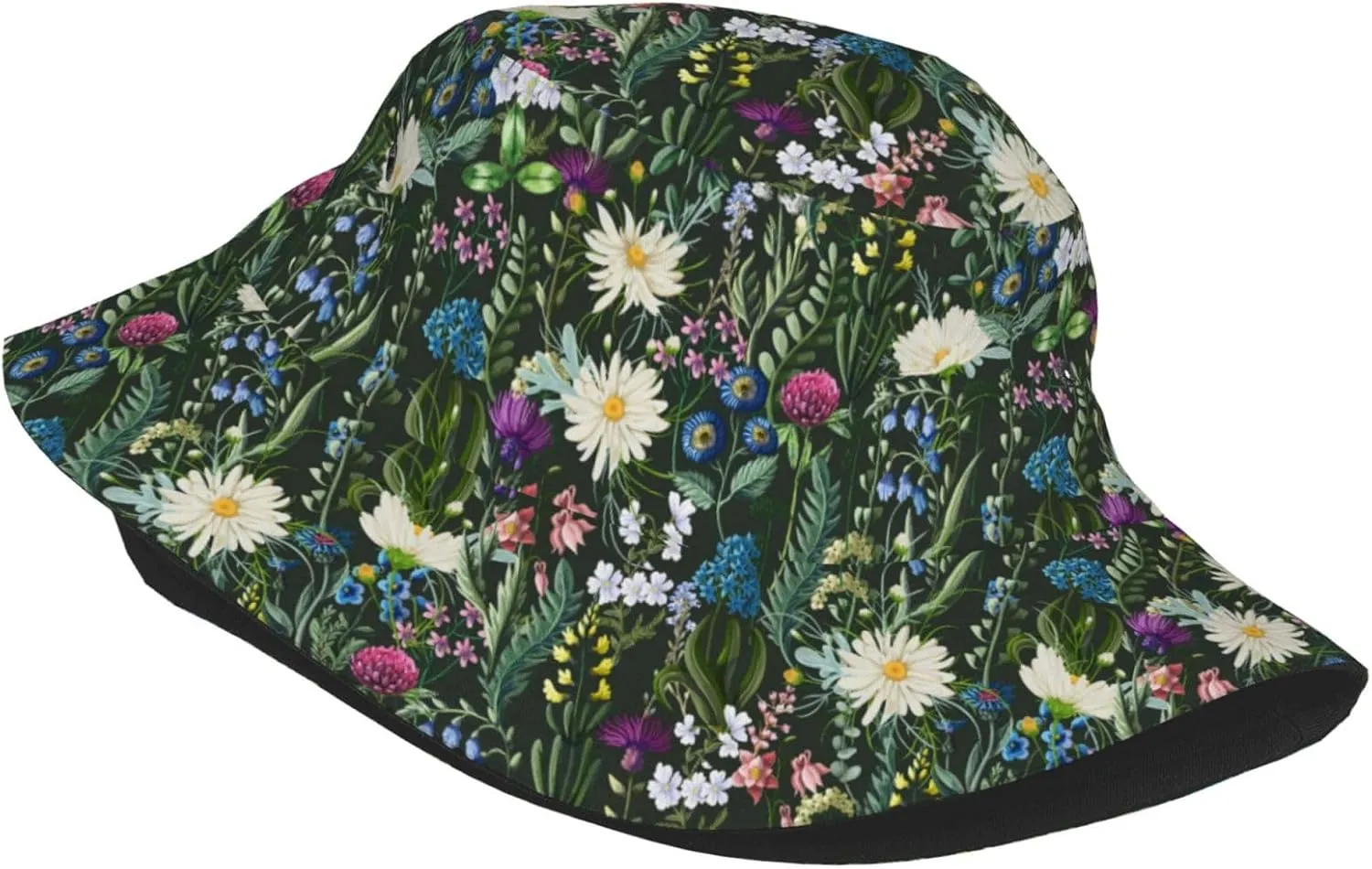 Chic Wildflowers Bucket Hat Summer Packable Fisherman Cap Beach Travel Sun Hat for Unisex Men Women