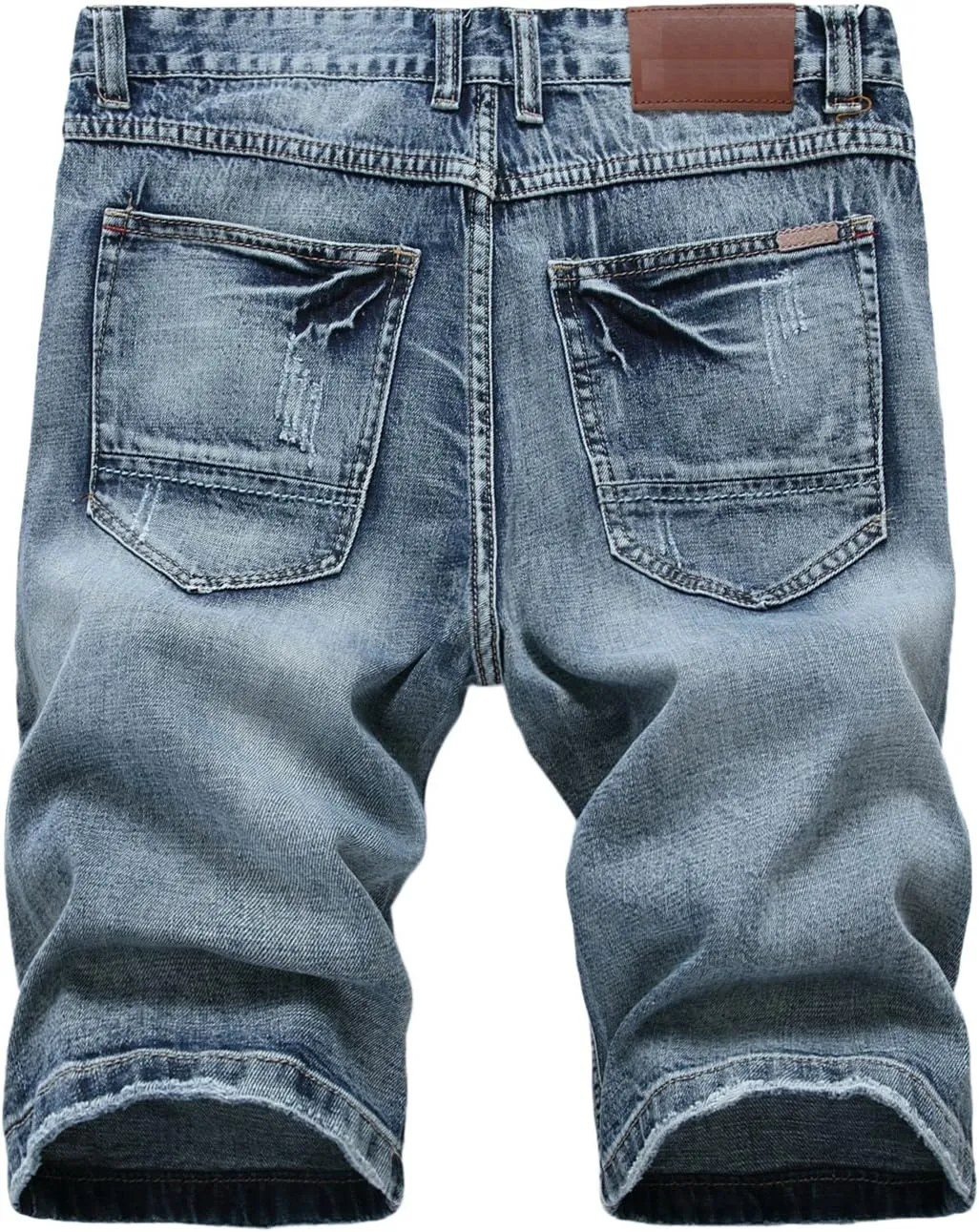 chouyatou Men's Classic Fit Stylish Distressed Straight Leg Ripped Denim Shorts