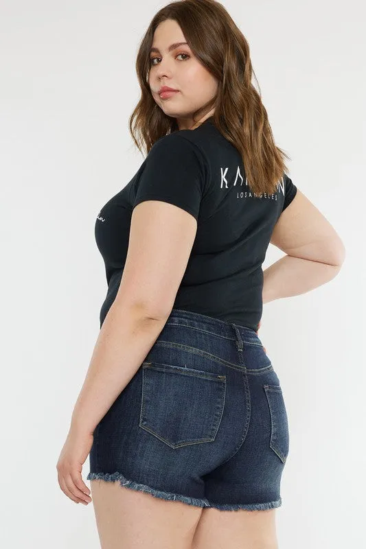 Curvy Girl Kayla Dark Denim Shorts