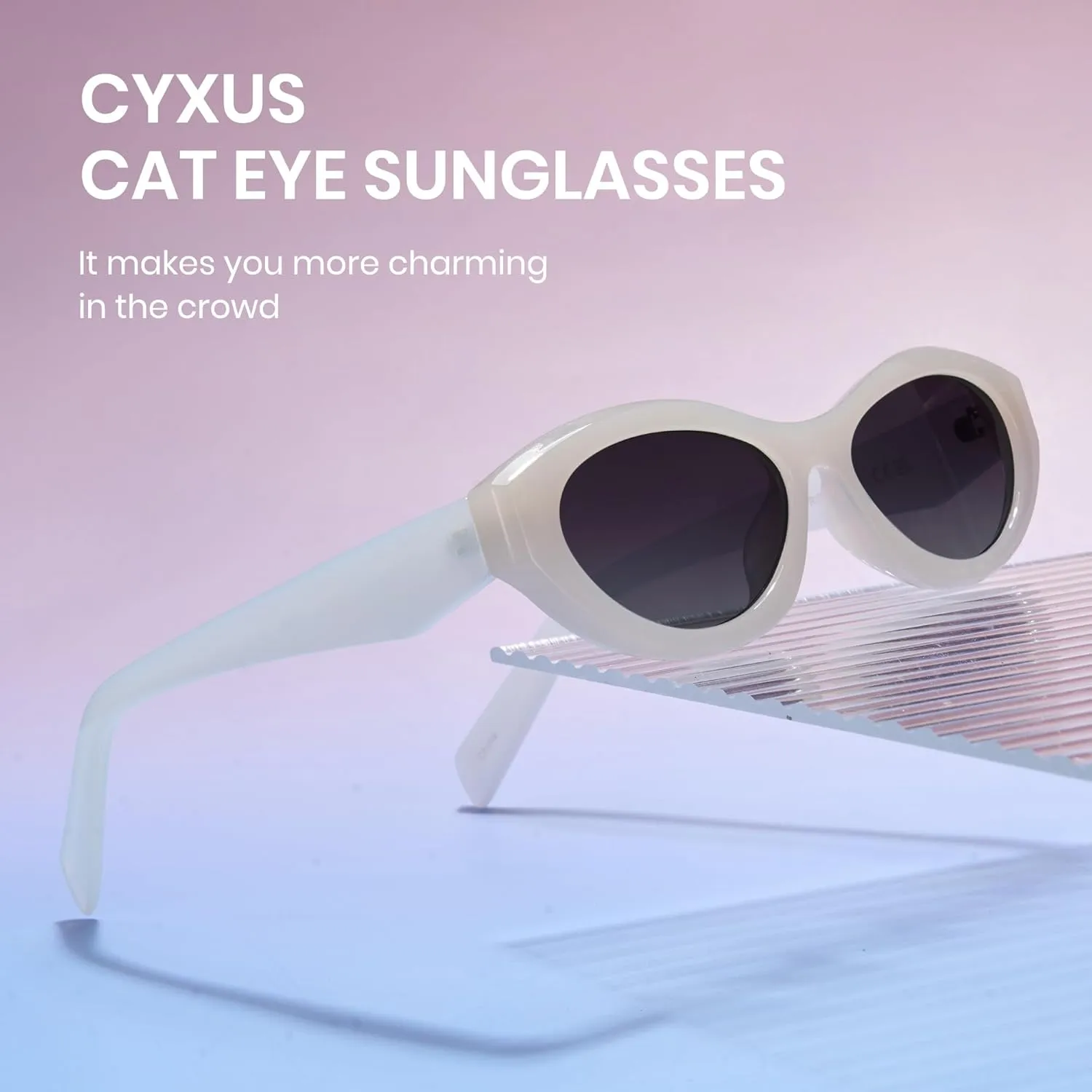 Cyxus Retro Cat Eye Sunglasses for Men and Women 90s Vintage Stye 99% UVA UVB 1185