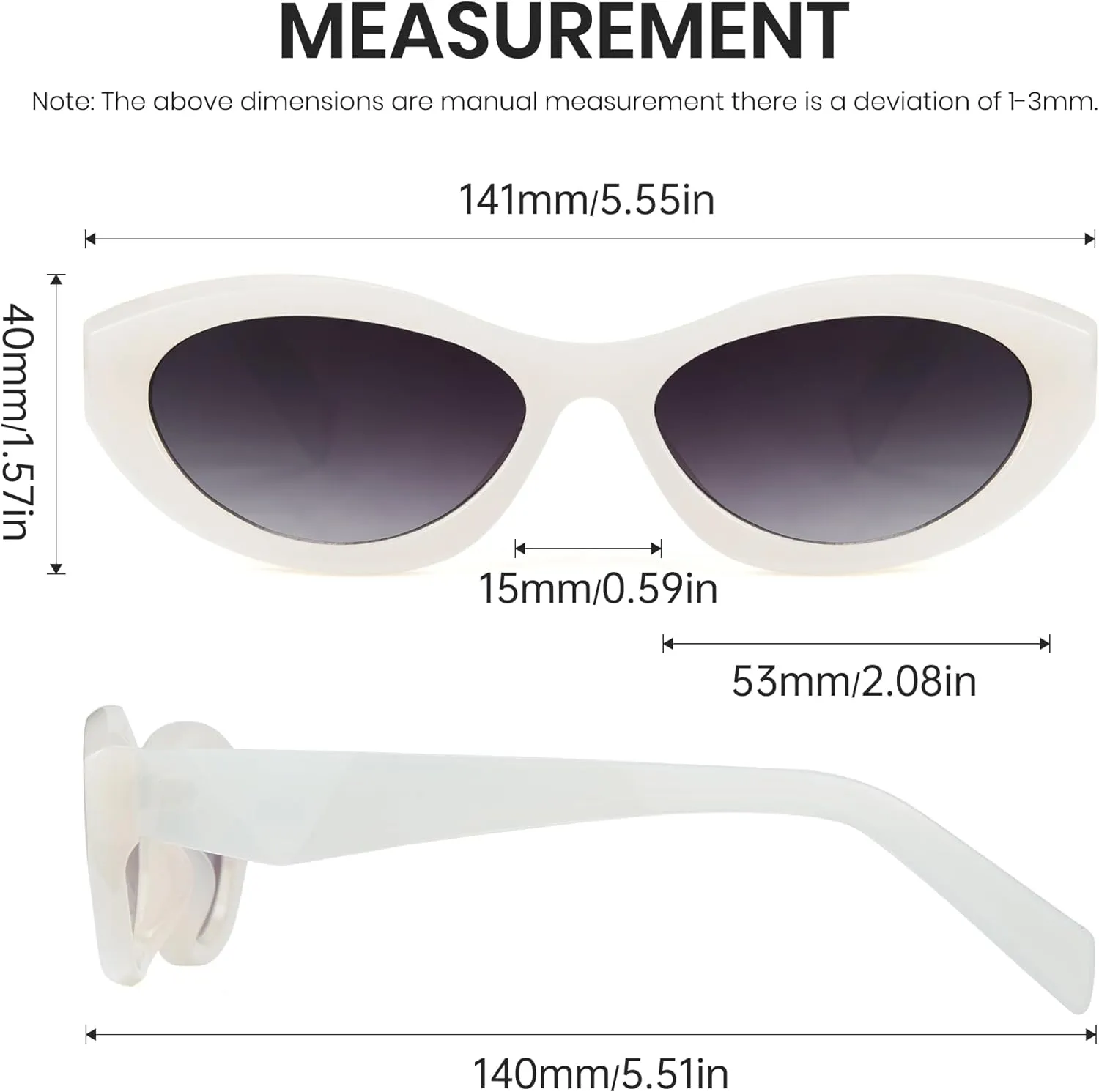 Cyxus Retro Cat Eye Sunglasses for Men and Women 90s Vintage Stye 99% UVA UVB 1185