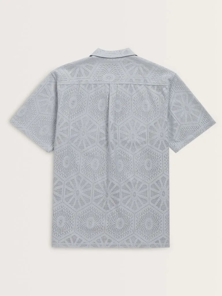 ETA Light Blue Relaxed-Fit Cotton Blend Shirt