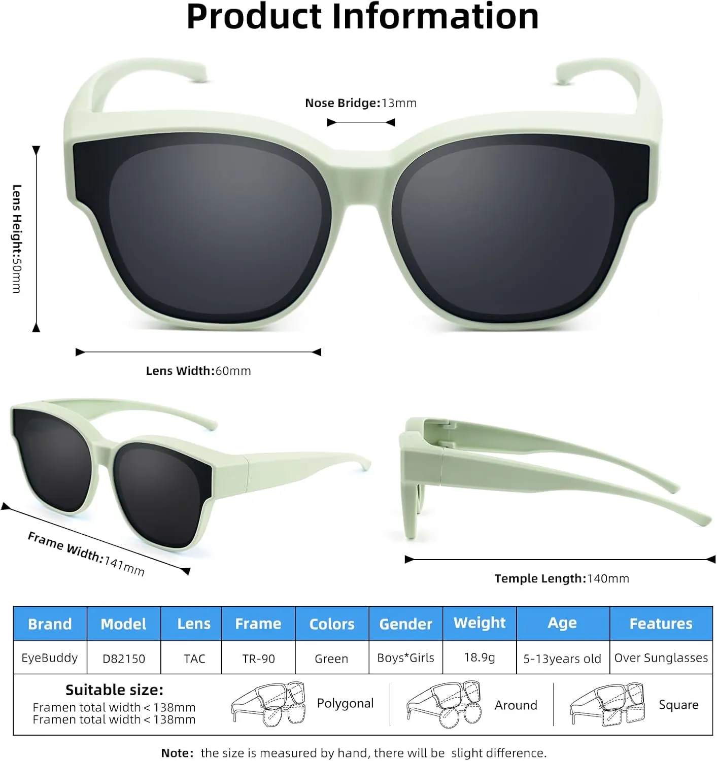 EYEBUDDY Fit Over Glasses Sunglasses for Kids Polarized Sunglasses:fitover sunglasses boys girls