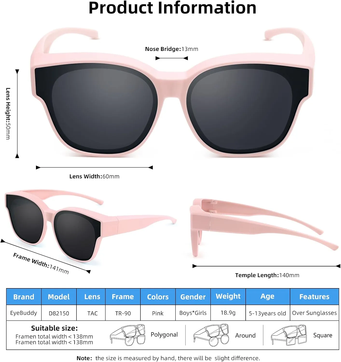 EYEBUDDY Fit Over Glasses Sunglasses for Kids Polarized Sunglasses:fitover sunglasses boys girls