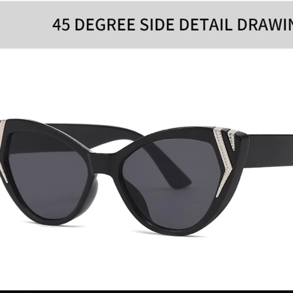 Fashion Cateye Sunglasses Women Vintage Cat Eye Sun Glasses Luxury Trendy Eyewear Sex Lady Elegant Shades Uv400