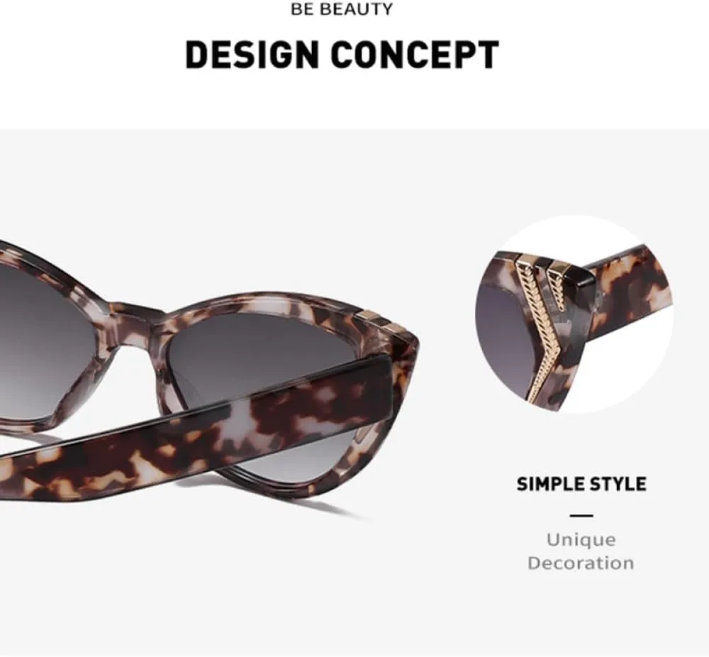 Fashion Cateye Sunglasses Women Vintage Cat Eye Sun Glasses Luxury Trendy Eyewear Sex Lady Elegant Shades Uv400