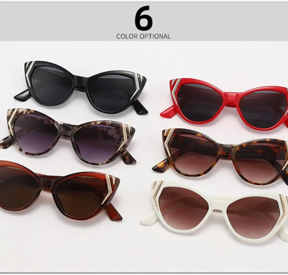 Fashion Cateye Sunglasses Women Vintage Cat Eye Sun Glasses Luxury Trendy Eyewear Sex Lady Elegant Shades Uv400