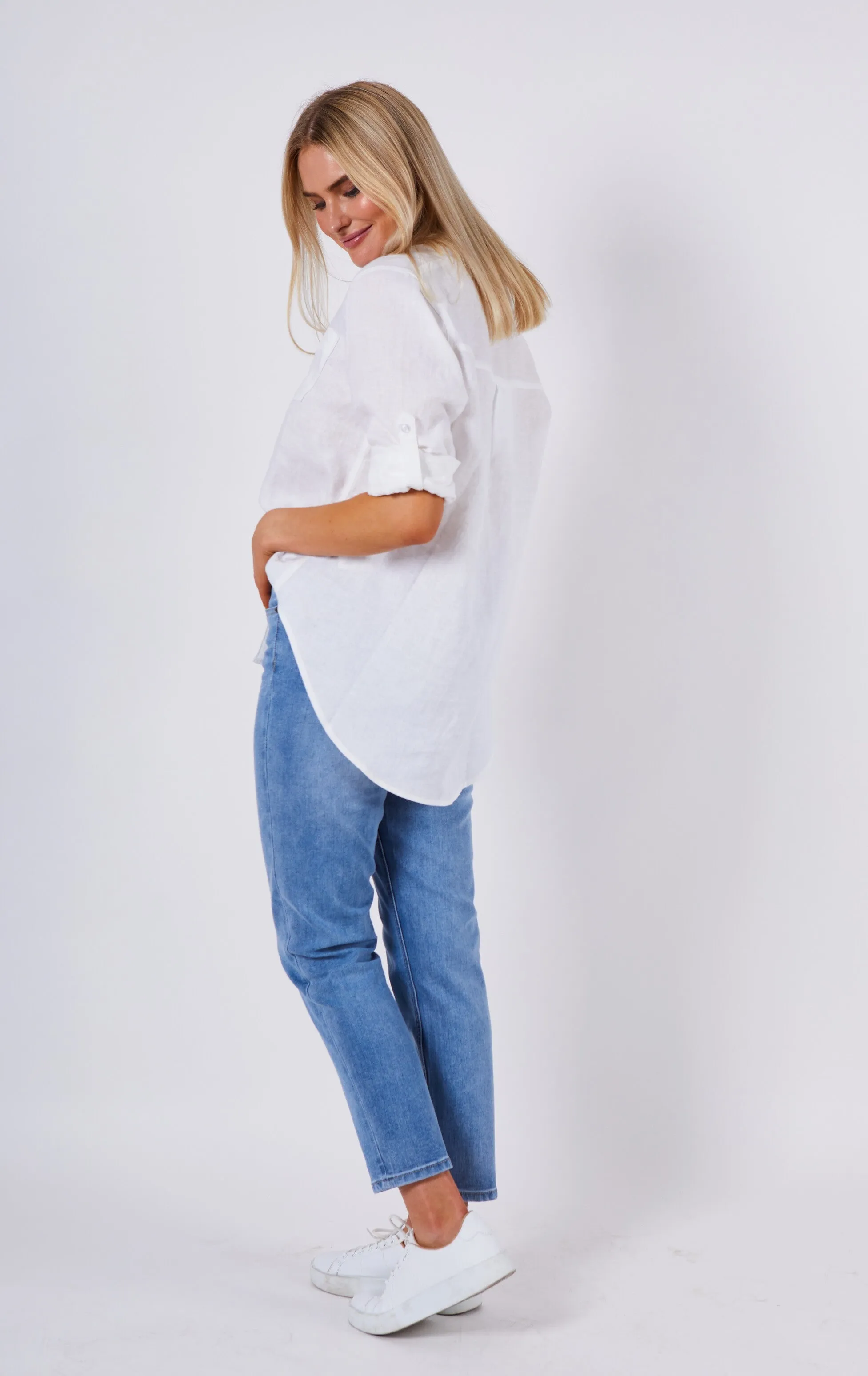 G7 Adele Linen Shirt - White