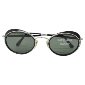 Giorgio Armani 1990s Black Silver Sunglasses