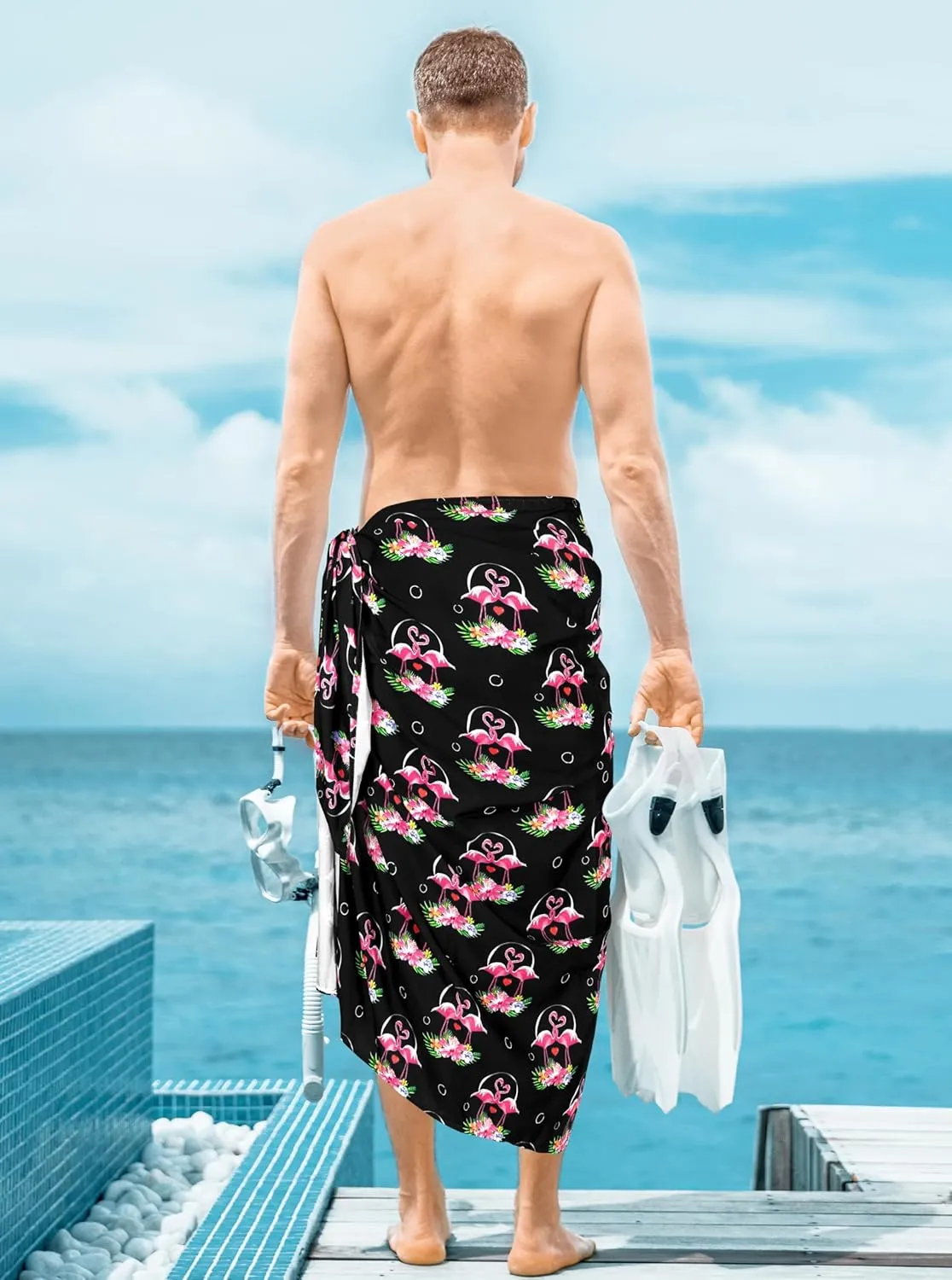 HAPPY BAY Men's Pareo Sarong Wrap Swim Bath