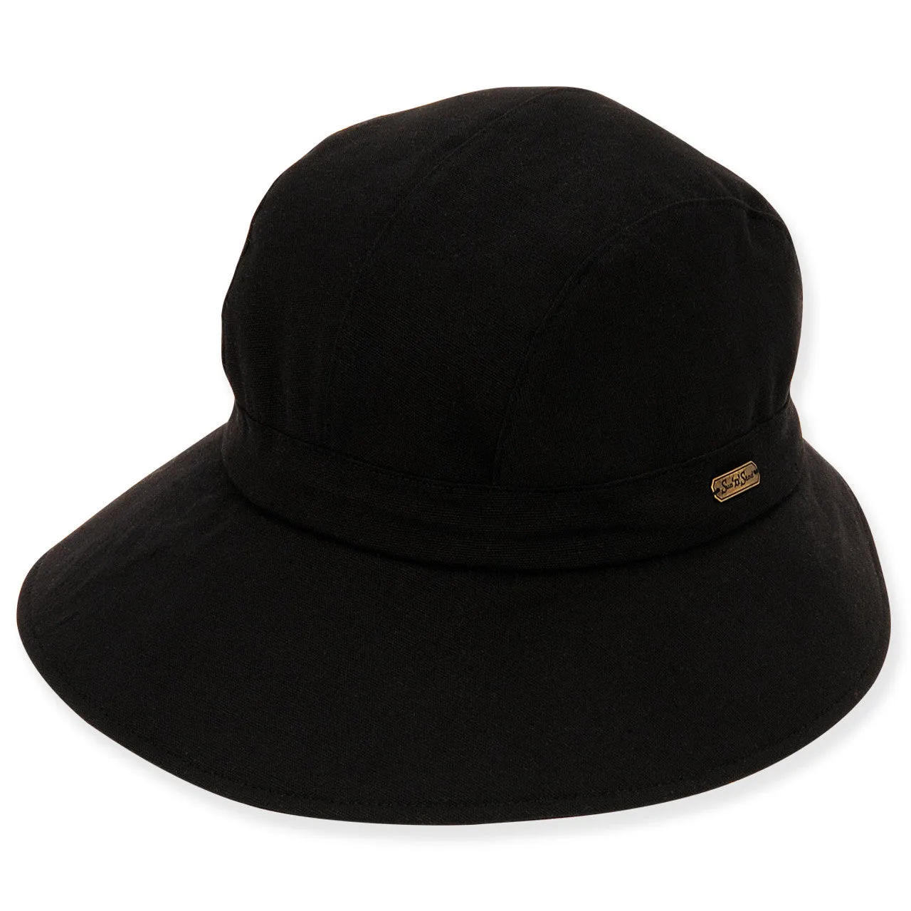 Hat Black Cotton Tapered Cap Women's HH1391A