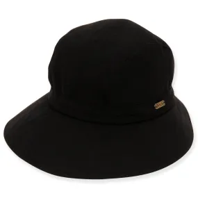 Hat Black Cotton Tapered Cap Women's HH1391A