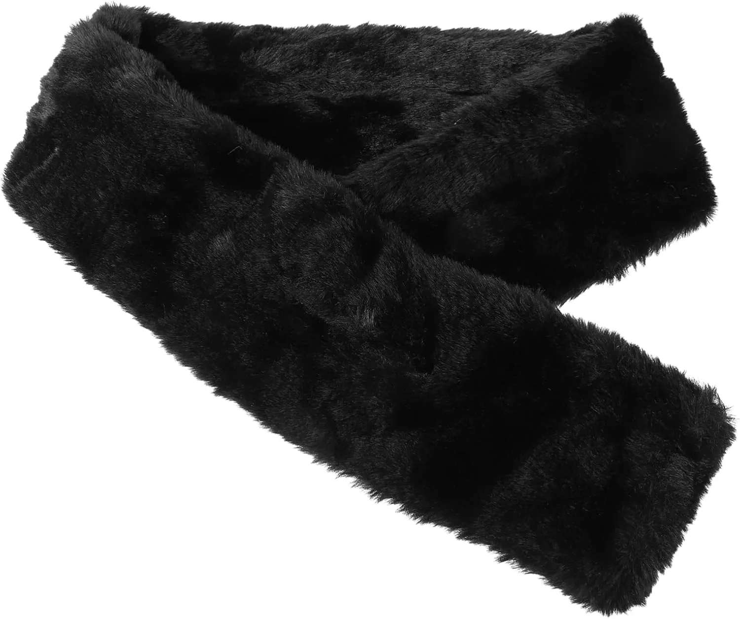 Hemoton Winter Scarf Warm Plush Faux Fur Collar Shawl Wrap Long Neck Scarf for Women