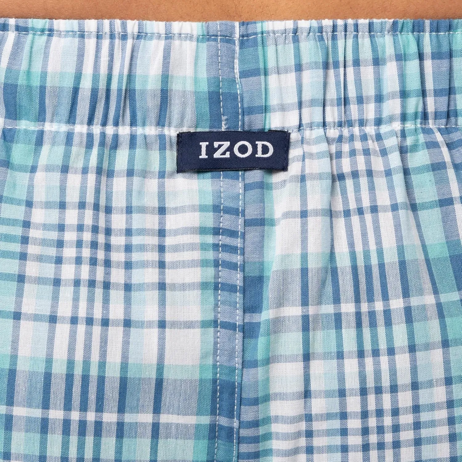 IZOD mens Printed Poplin Relaxed Fit Drawstring Sleep Shorts