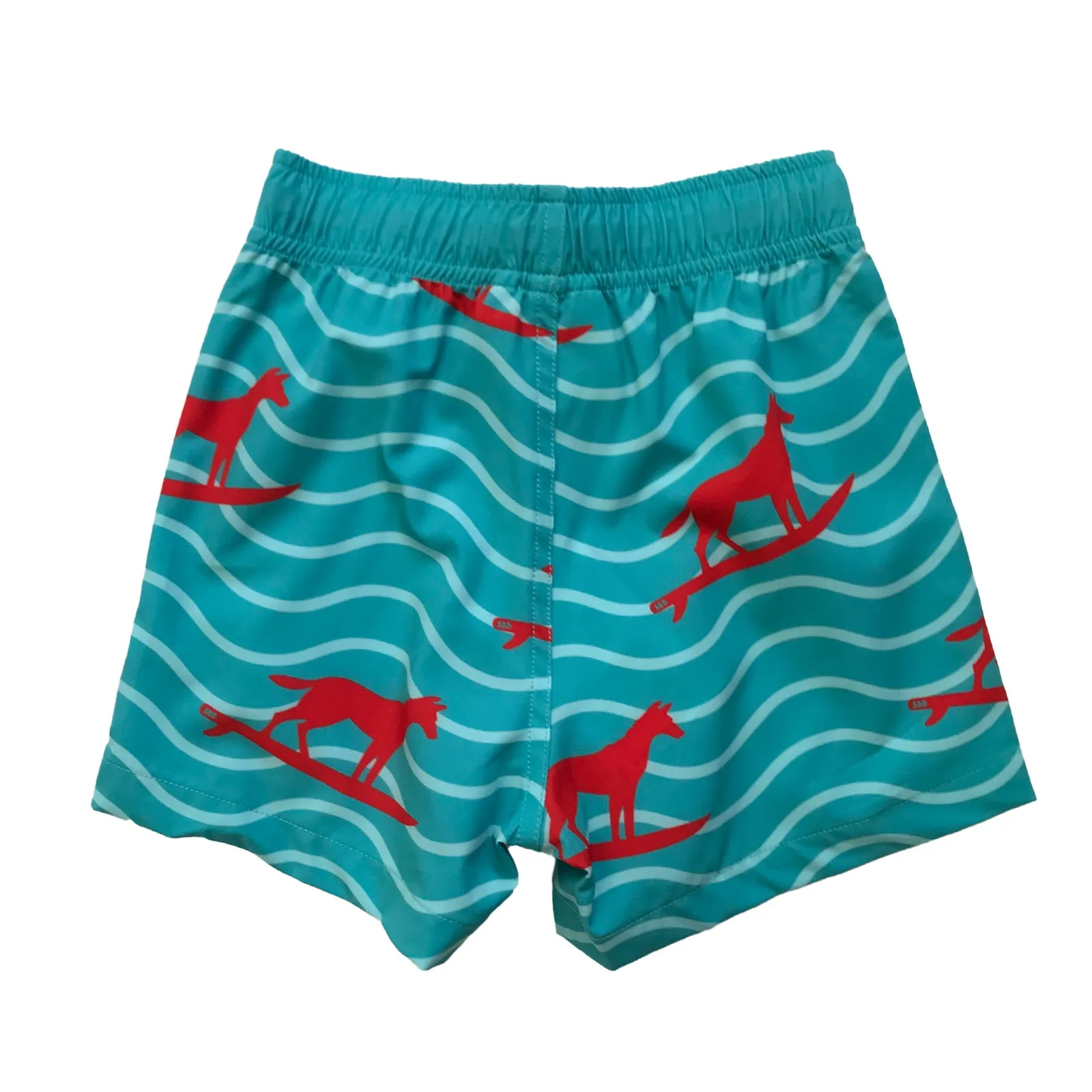 Kids Stretchy Trunks: Turquoise Dingo