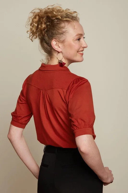 King Louie Carina blouse ecovero light sienna red