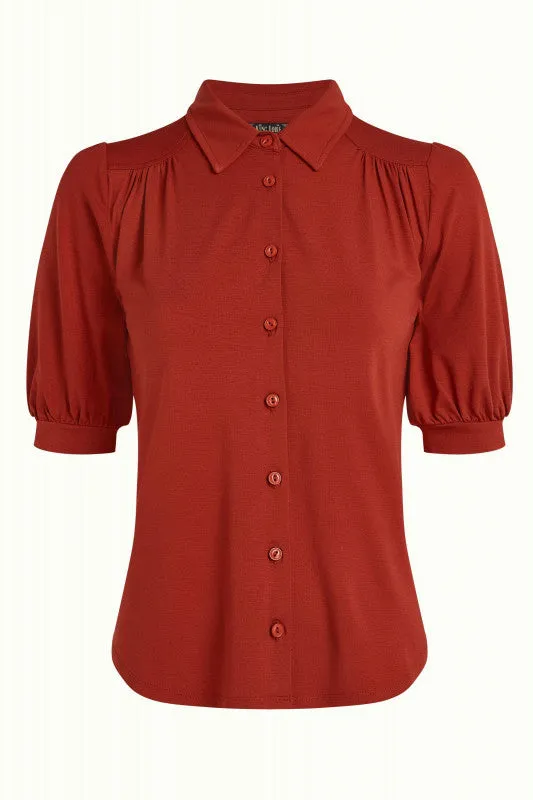 King Louie Carina blouse ecovero light sienna red