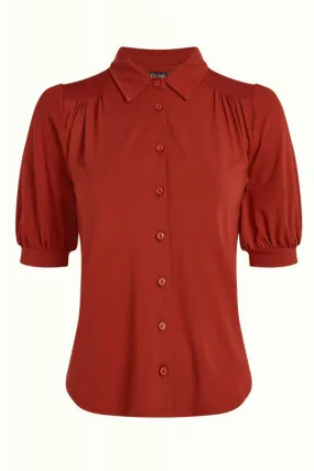 King Louie Carina blouse ecovero light sienna red