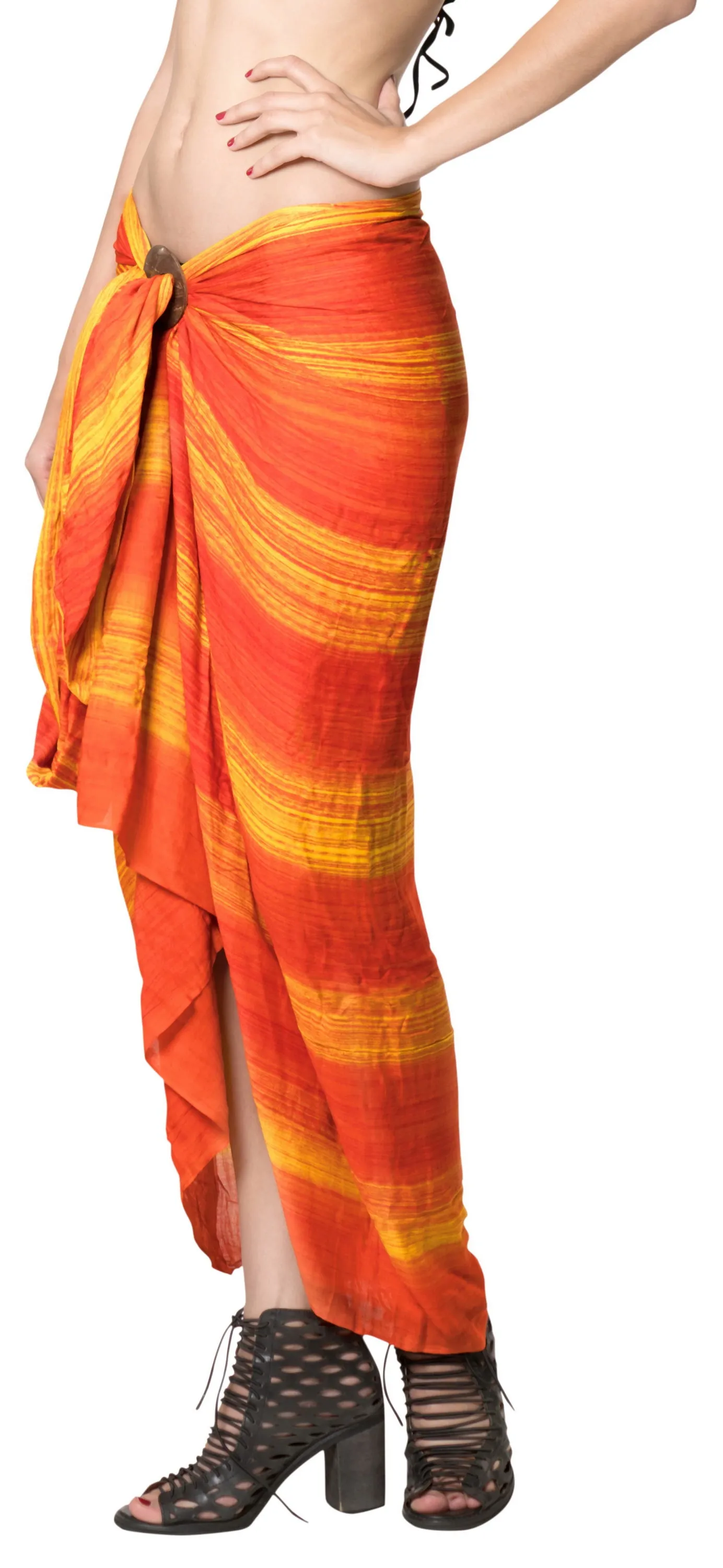 LA LEELA Beach Wear Pareo Bath Sarong Bikini Cover up Tie_Dye 78"X43" Golden_4482