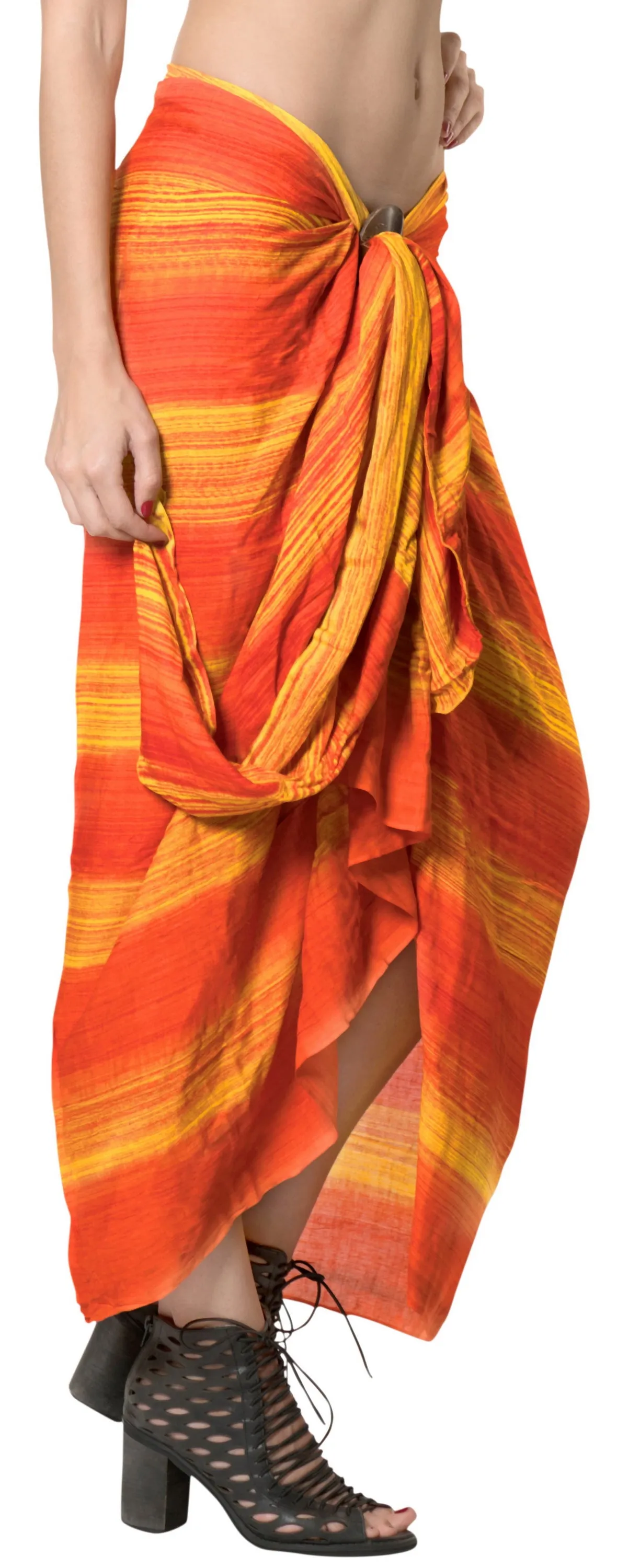 LA LEELA Beach Wear Pareo Bath Sarong Bikini Cover up Tie_Dye 78"X43" Golden_4482