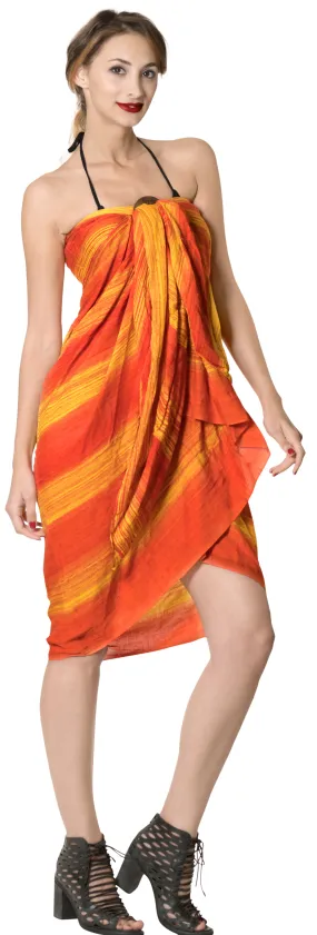 LA LEELA Beach Wear Pareo Bath Sarong Bikini Cover up Tie_Dye 78"X43" Golden_4482