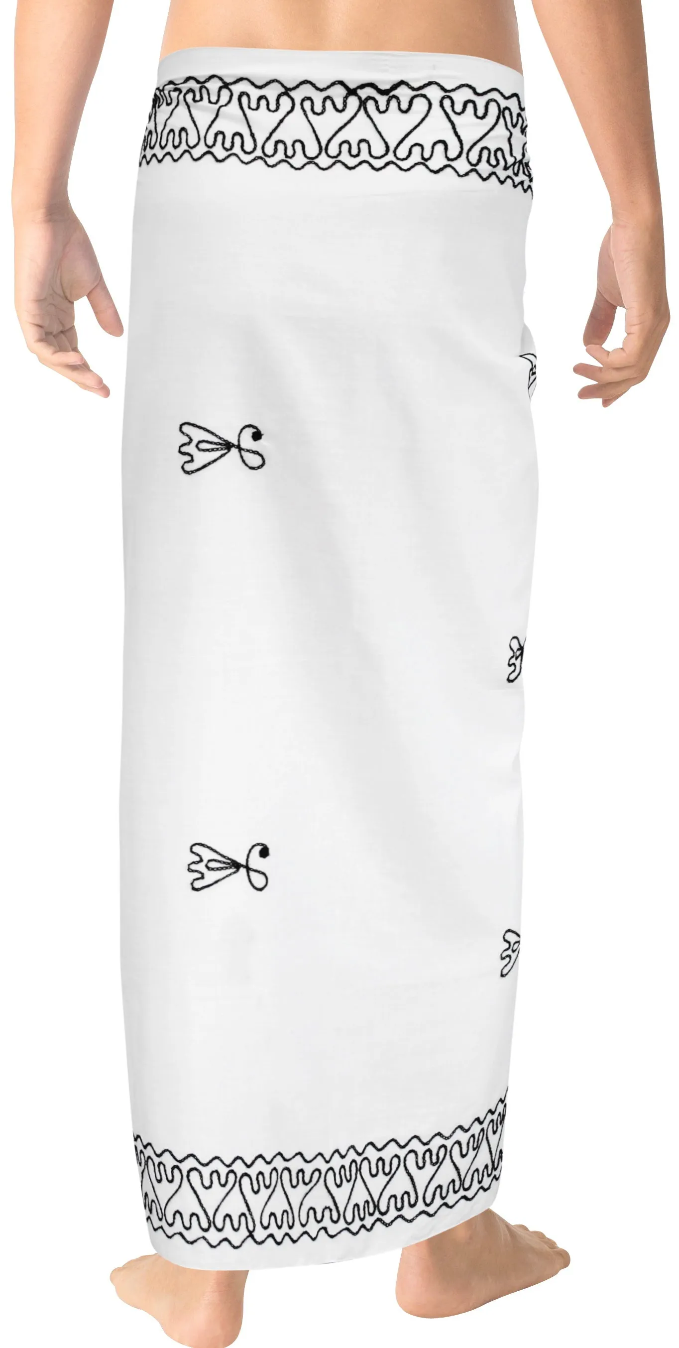 LA LEELA Men Sarong Rayon Solid Hawaiian Swimsuit Wrap Casual Boys  72"X42" White_6686
