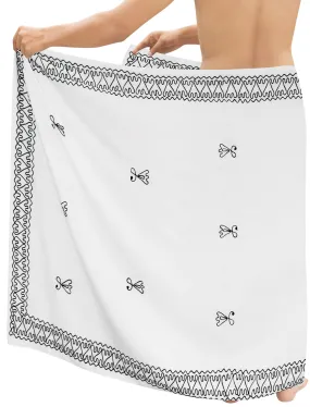 LA LEELA Men Sarong Rayon Solid Hawaiian Swimsuit Wrap Casual Boys  72"X42" White_6686