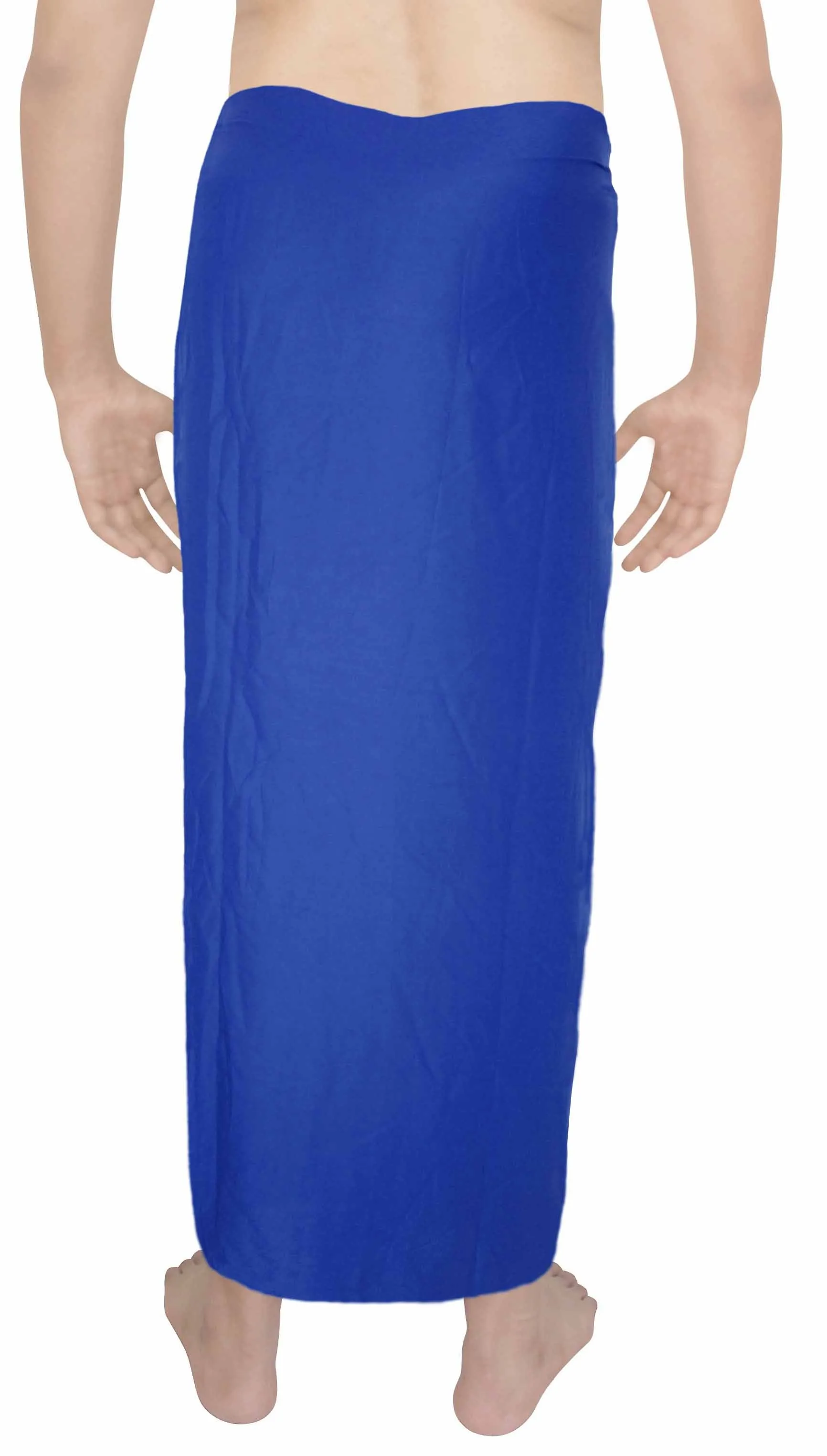 LA LEELA Men Sarong Rayon Solid Swimsuit Beach Pareo Towel Boy Wrap 72"X42" Solid Royal Blue_5038