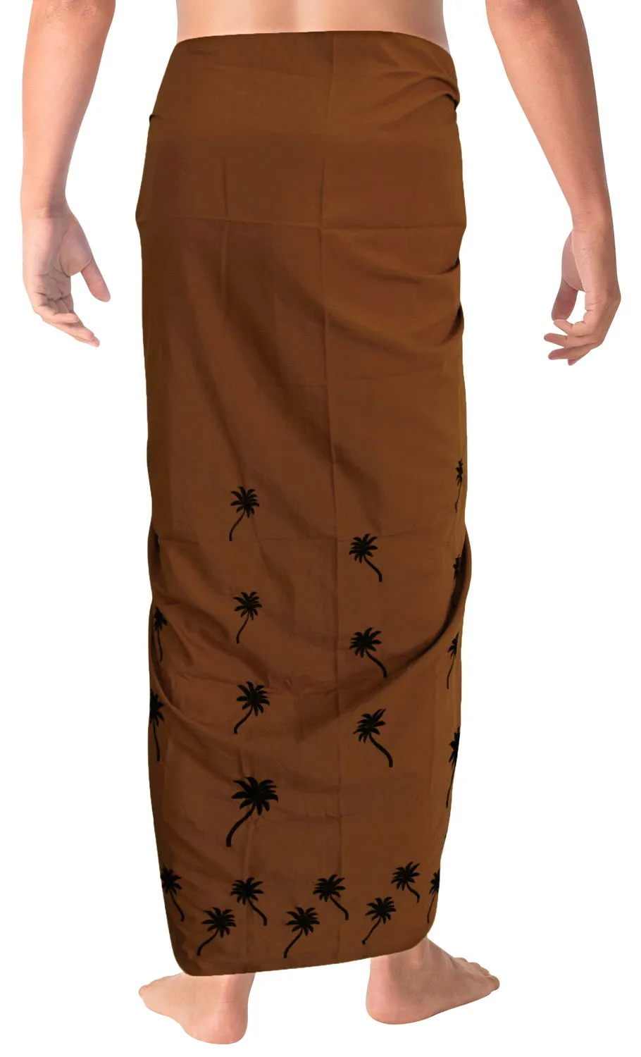 LA LEELA Men's Sarong Swimsuit Cover Up Summer Beach Wrap One Size Brown_N402