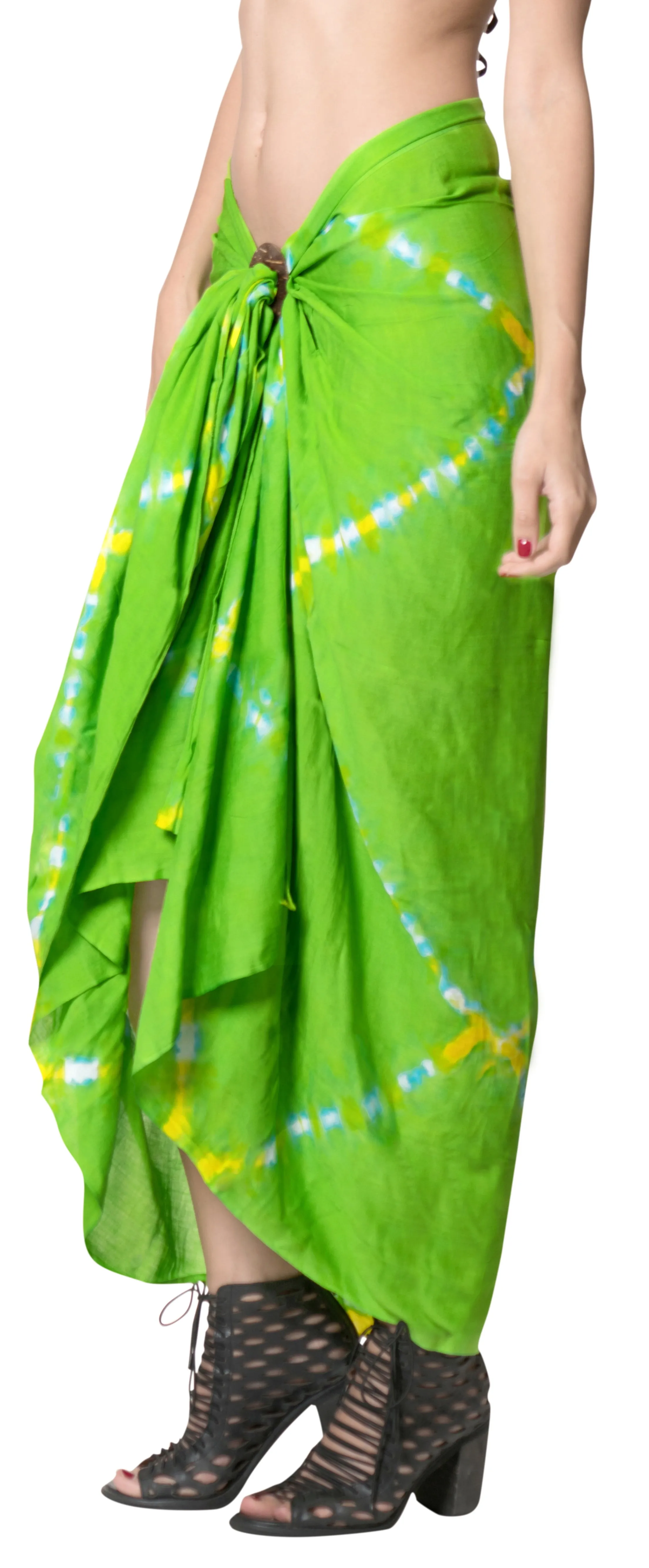 LA LEELA Scarf Deal Beach Dress Beach Sarong Tie Dye 78"X43" Green_4520