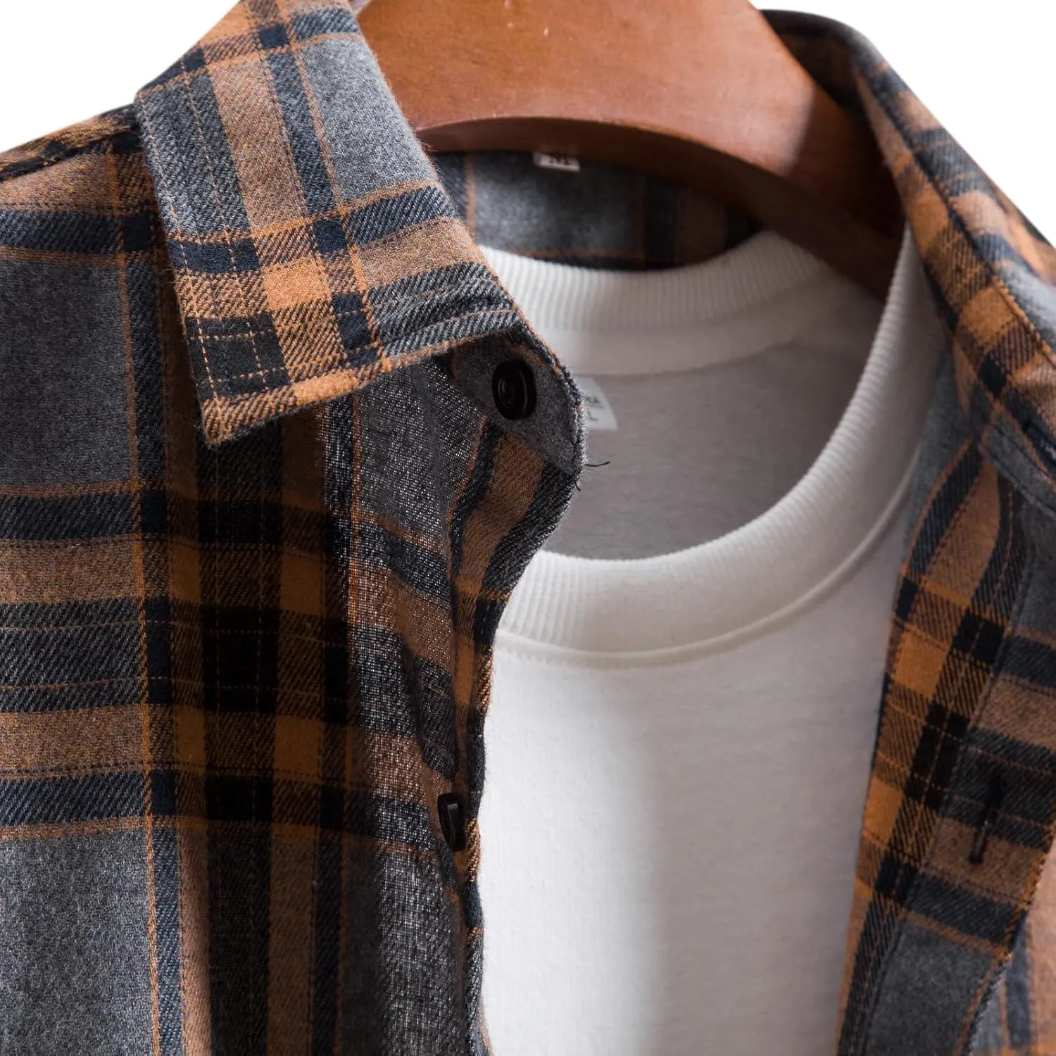 LCMTWX Men's Fleece Flannel Jackets Square Printing Lightweight Breathable Long Sleeve Lapel Formal Heavy Warm Fleece