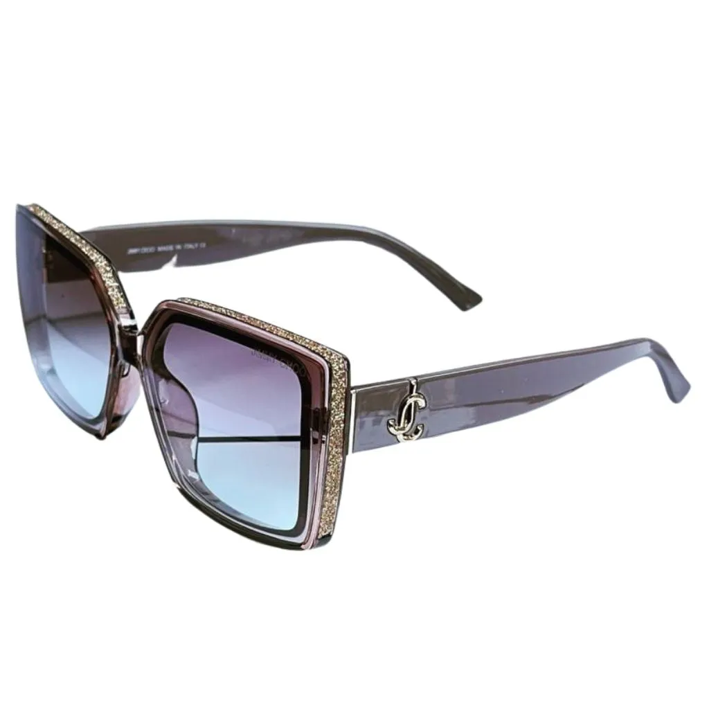 Luxury Golden Oversized Square Sunglasses For Women
