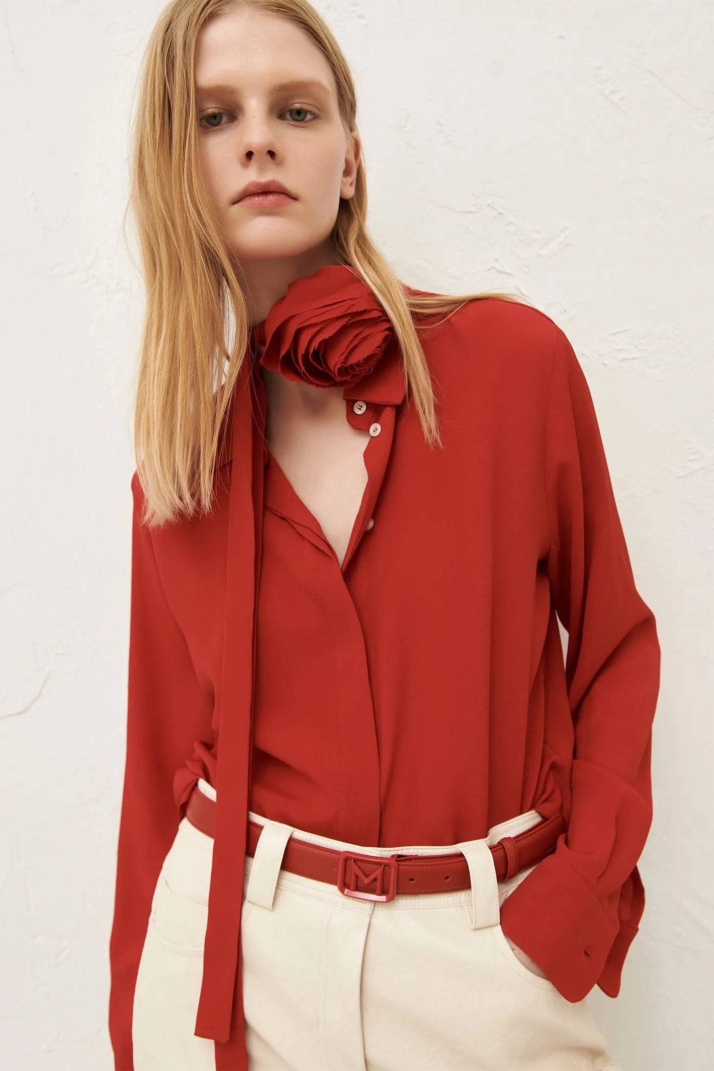 Marella Pressa 2423506036200 Red Leather Belt